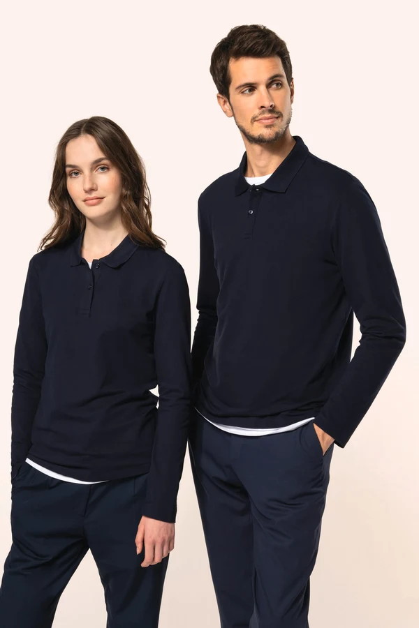 Supima® Damen-Polohemd mit langen Ärmeln