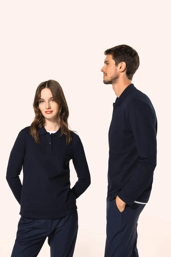 Supima® Damen-Polohemd mit langen Ärmeln