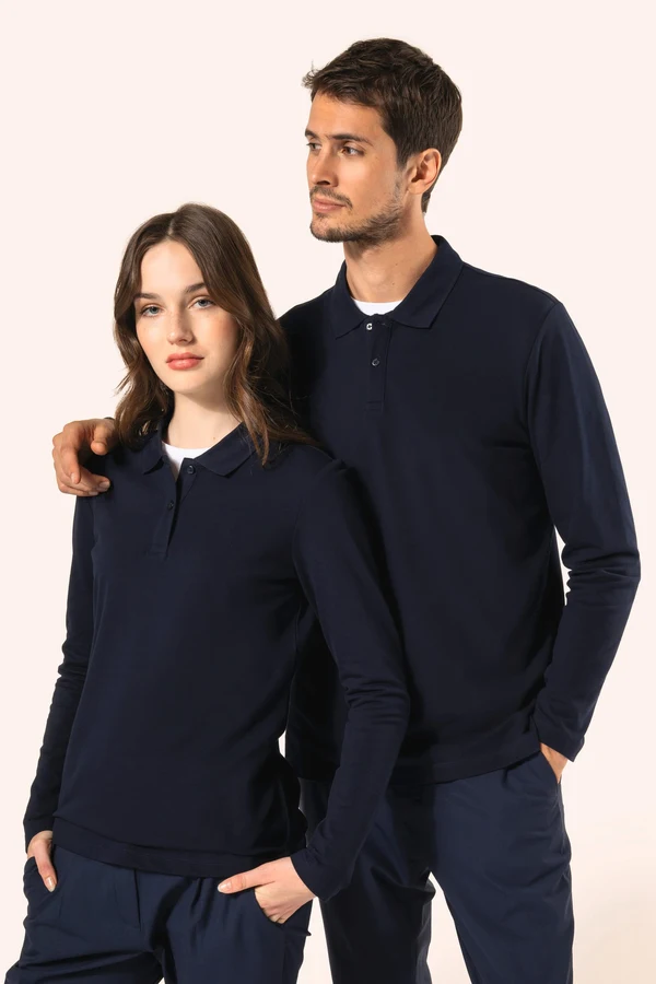Supima® Damen-Polohemd mit langen Ärmeln