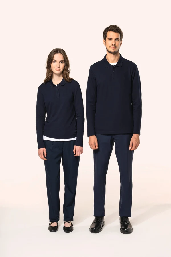 Supima® Damen-Polohemd mit langen Ärmeln