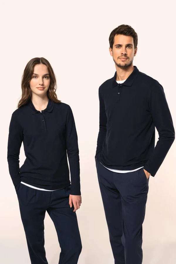 Supima® Damen-Polohemd mit langen Ärmeln