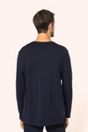 Supima® Herren-T-Shirt mit V-Ausschnitt und langen Ärmeln
