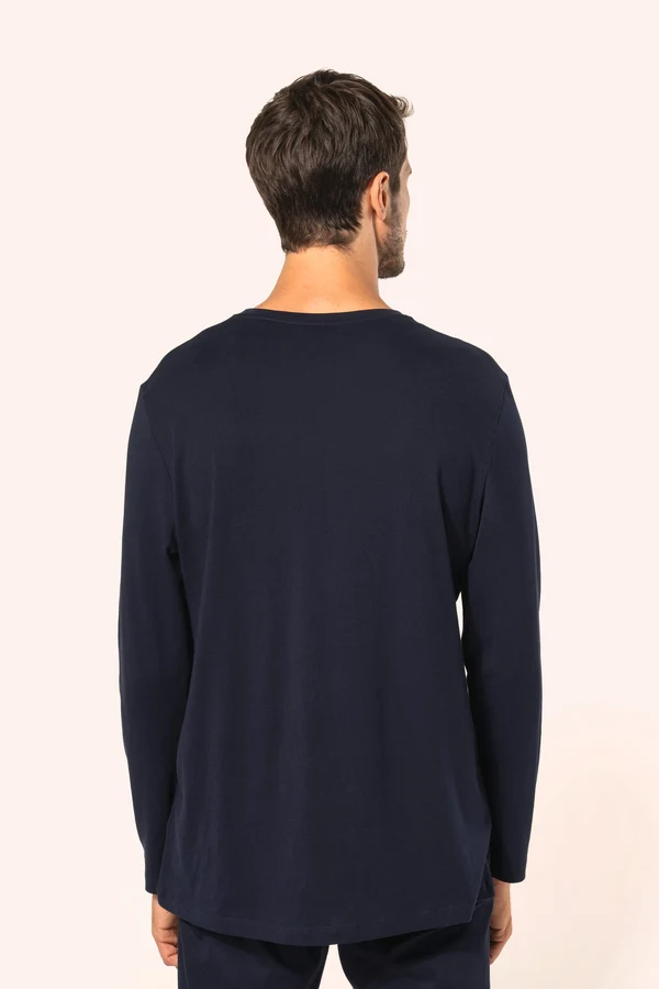 Supima® Herren-T-Shirt mit V-Ausschnitt und langen Ärmeln