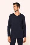 Supima® Herren-T-Shirt mit V-Ausschnitt und langen Ärmeln