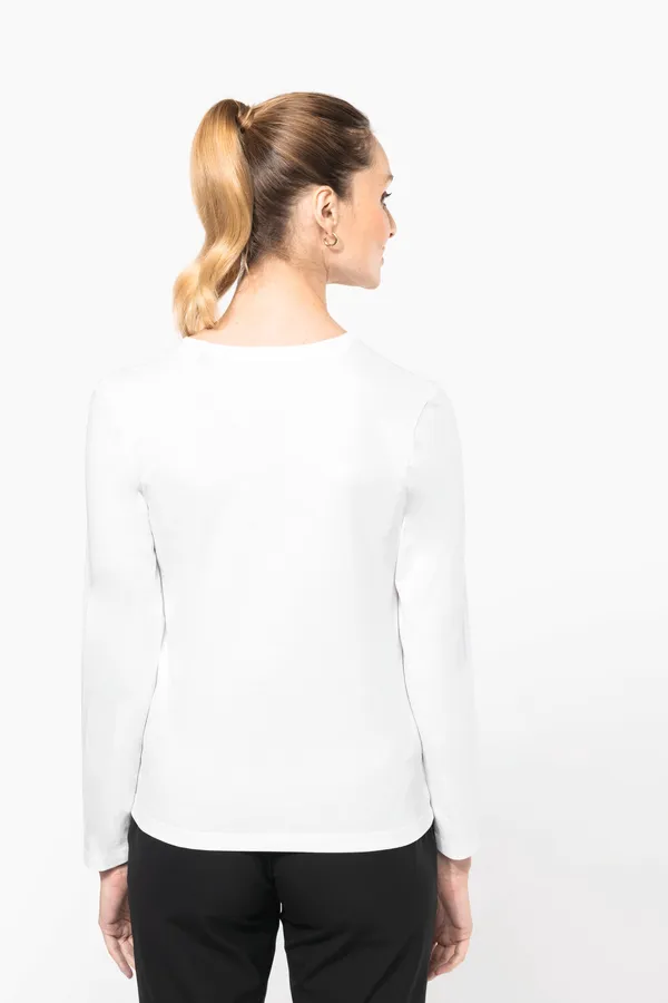Ladies' V-neck long-sleeved Supima® t-shirt