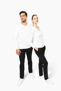 Ladies' V-neck long-sleeved Supima® t-shirt