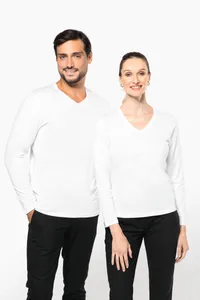 Ladies' V-neck long-sleeved Supima® t-shirt