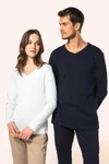 Supima® Damen-T-Shirt mit V-Ausschnitt und langen Ärmeln