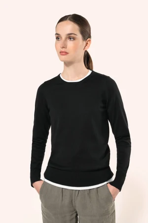 Supima®-Damenpullover mit Rundhalsausschnitt