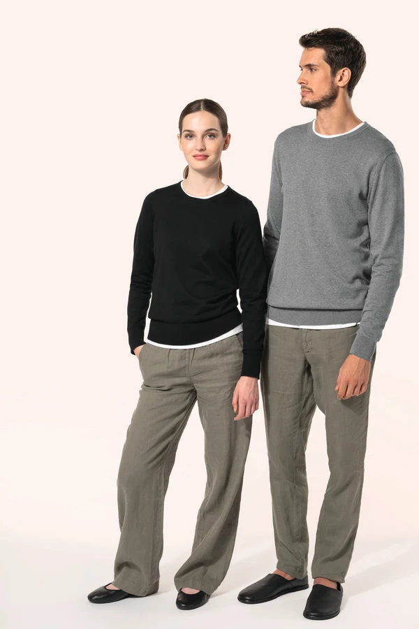 Supima®-Damenpullover mit Rundhalsausschnitt