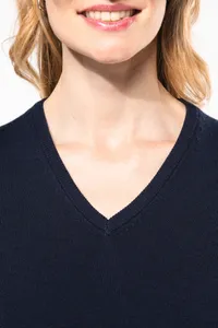 Ladies' V-neck merino jumper