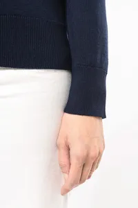 Ladies' V-neck merino jumper