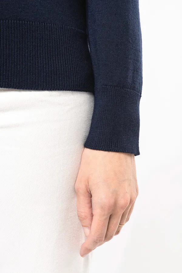 Ladies' V-neck merino jumper