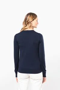 Ladies' V-neck merino jumper