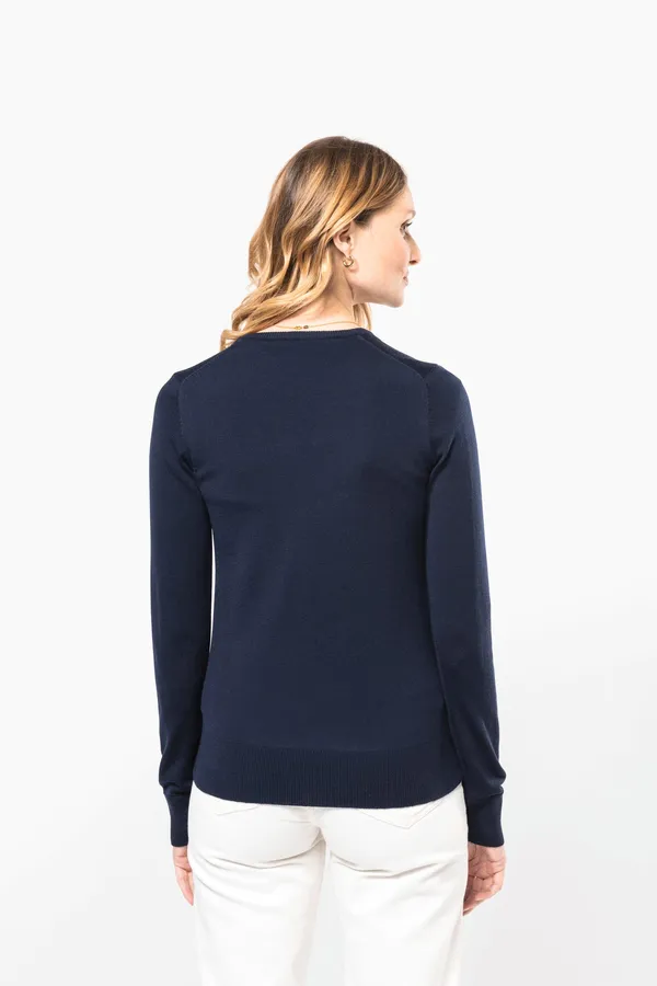 Ladies' V-neck merino jumper