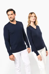 Ladies' V-neck merino jumper