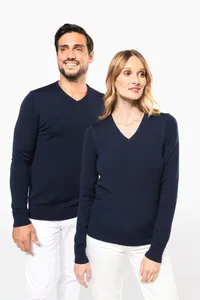 Ladies' V-neck merino jumper