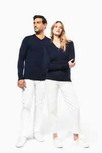 Ladies' V-neck merino jumper