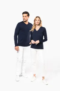 Ladies' V-neck merino jumper