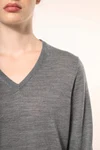 Merino-Damenpullover mit V-Ausschnitt