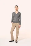 Merino-Damenpullover mit V-Ausschnitt