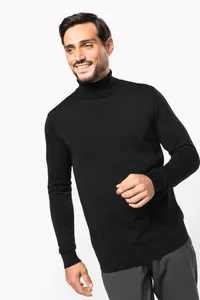 Men's roll-neck merino jumper