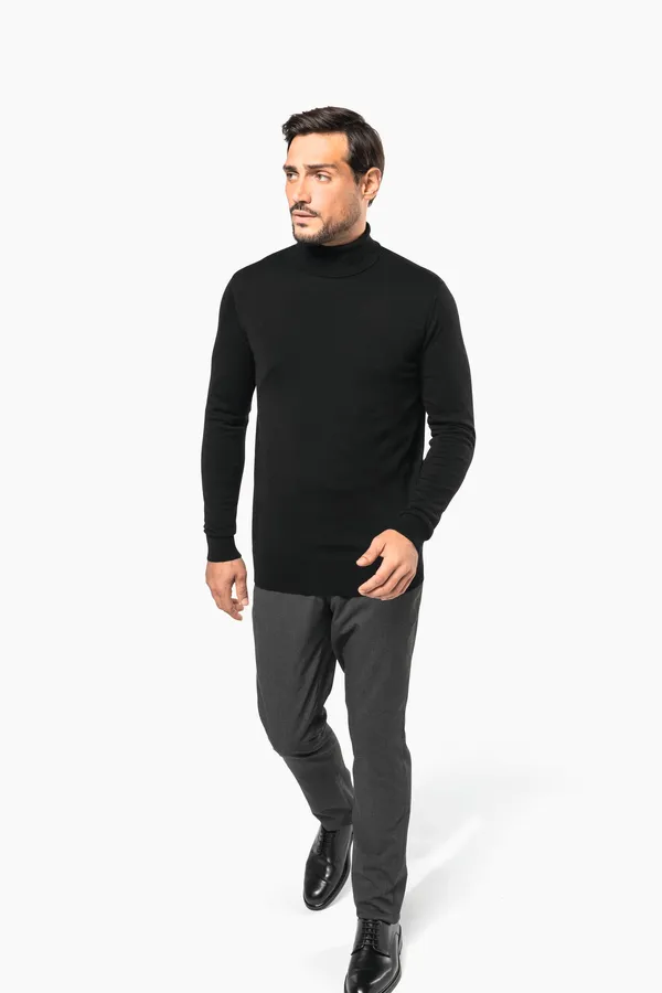 Men's roll-neck merino jumper
