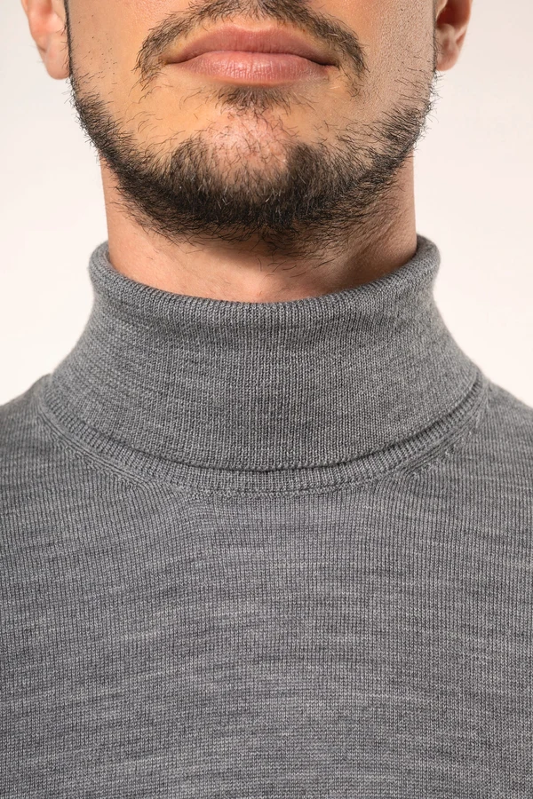 Merino-Herrenpullover mit Rollkragen