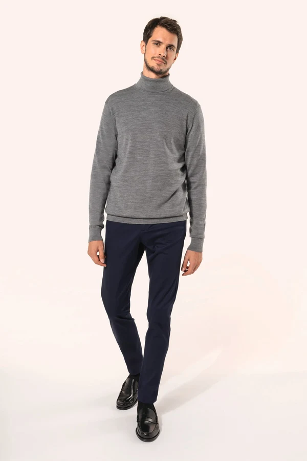 Merino-Herrenpullover mit Rollkragen