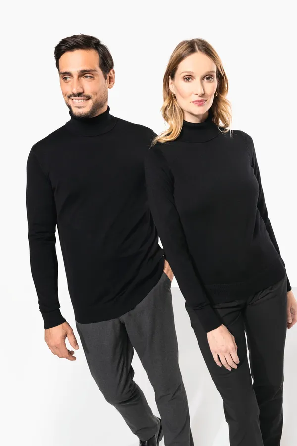 Ladies' roll-neck merino jumper