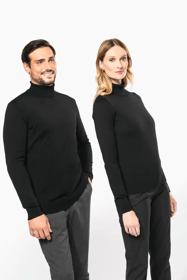Ladies' roll-neck merino jumper