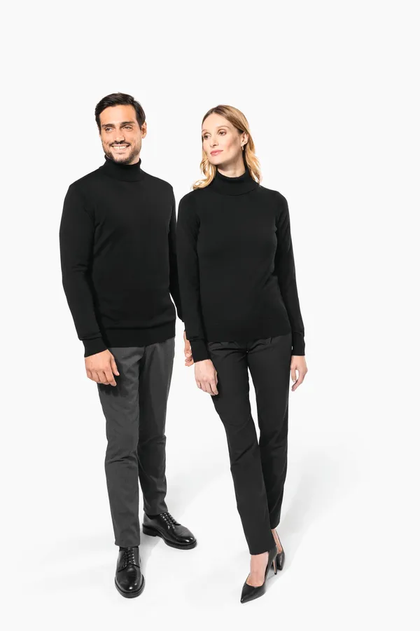 Ladies' roll-neck merino jumper