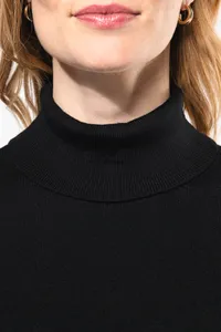 Ladies' roll-neck merino jumper