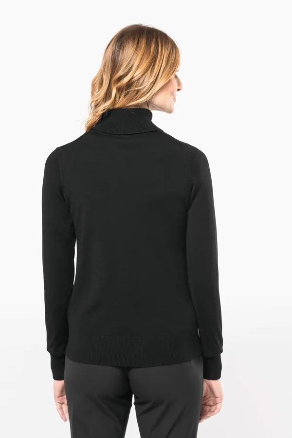 Ladies' roll-neck merino jumper