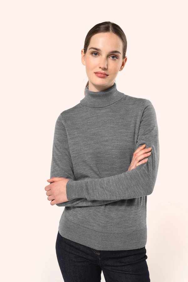 Merino-Damenpullover mit Rollkragen