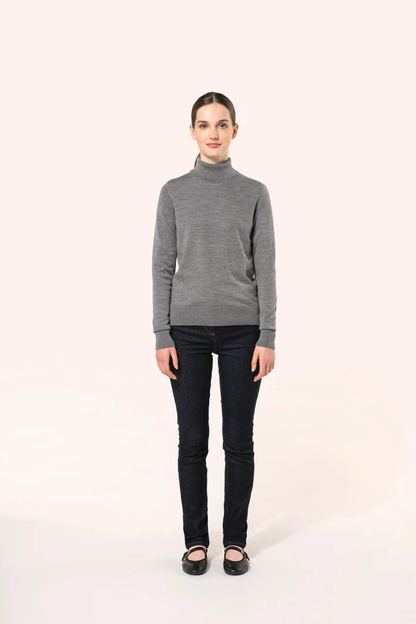Merino-Damenpullover mit Rollkragen