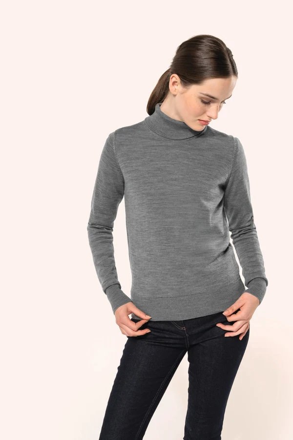 Merino-Damenpullover mit Rollkragen