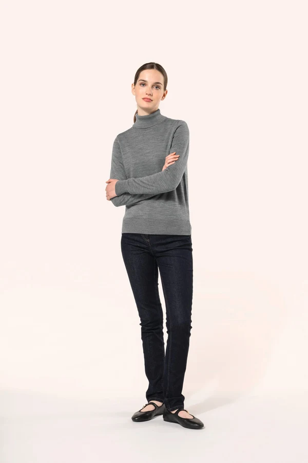 Merino-Damenpullover mit Rollkragen