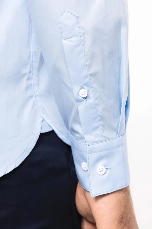 Men's long-sleeved poplin shirt