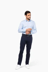 Men's long-sleeved poplin shirt