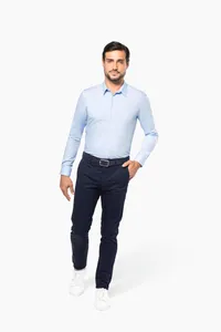 Men's long-sleeved poplin shirt