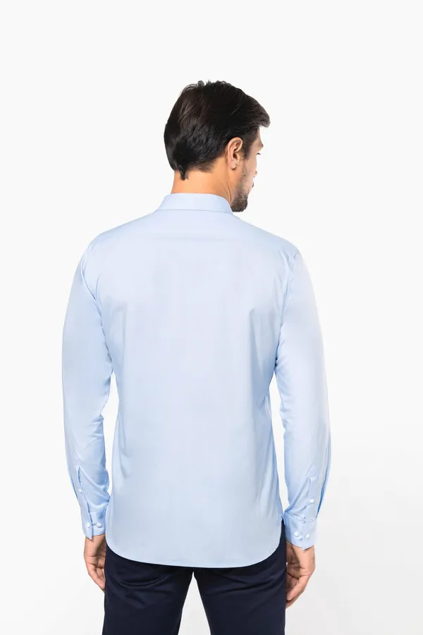 Men's long-sleeved poplin shirt