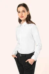 Twill-Damenhemd mit langen Ärmeln