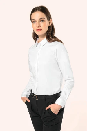 Twill-Damenhemd mit langen Ärmeln