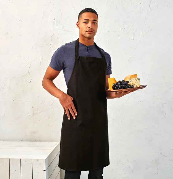 Recycled, organic bib apron