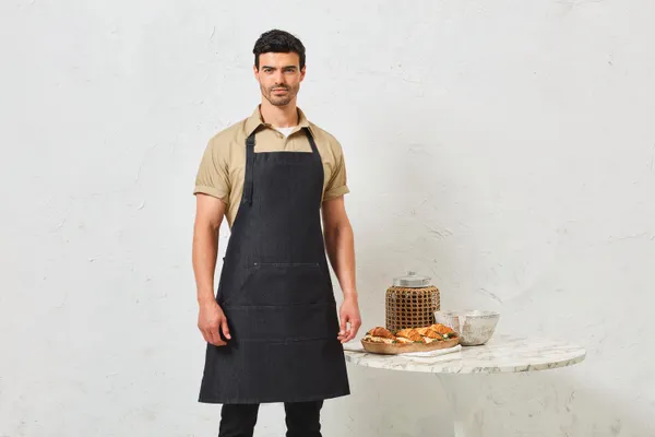 Denim bib apron