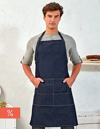 Jeans Stitch Denim Bib Apron