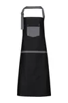 Domain - Contrast denim bib apron Black Denim