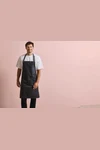 District - Waxed look denim bib apron