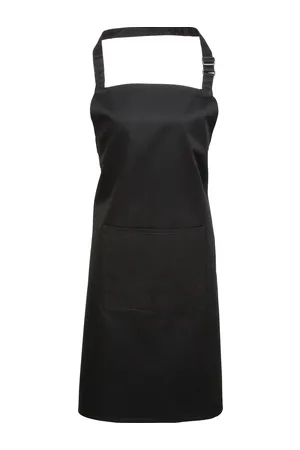Colours Bib Apron With Pocket Black